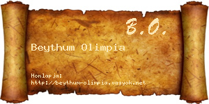 Beythum Olimpia névjegykártya